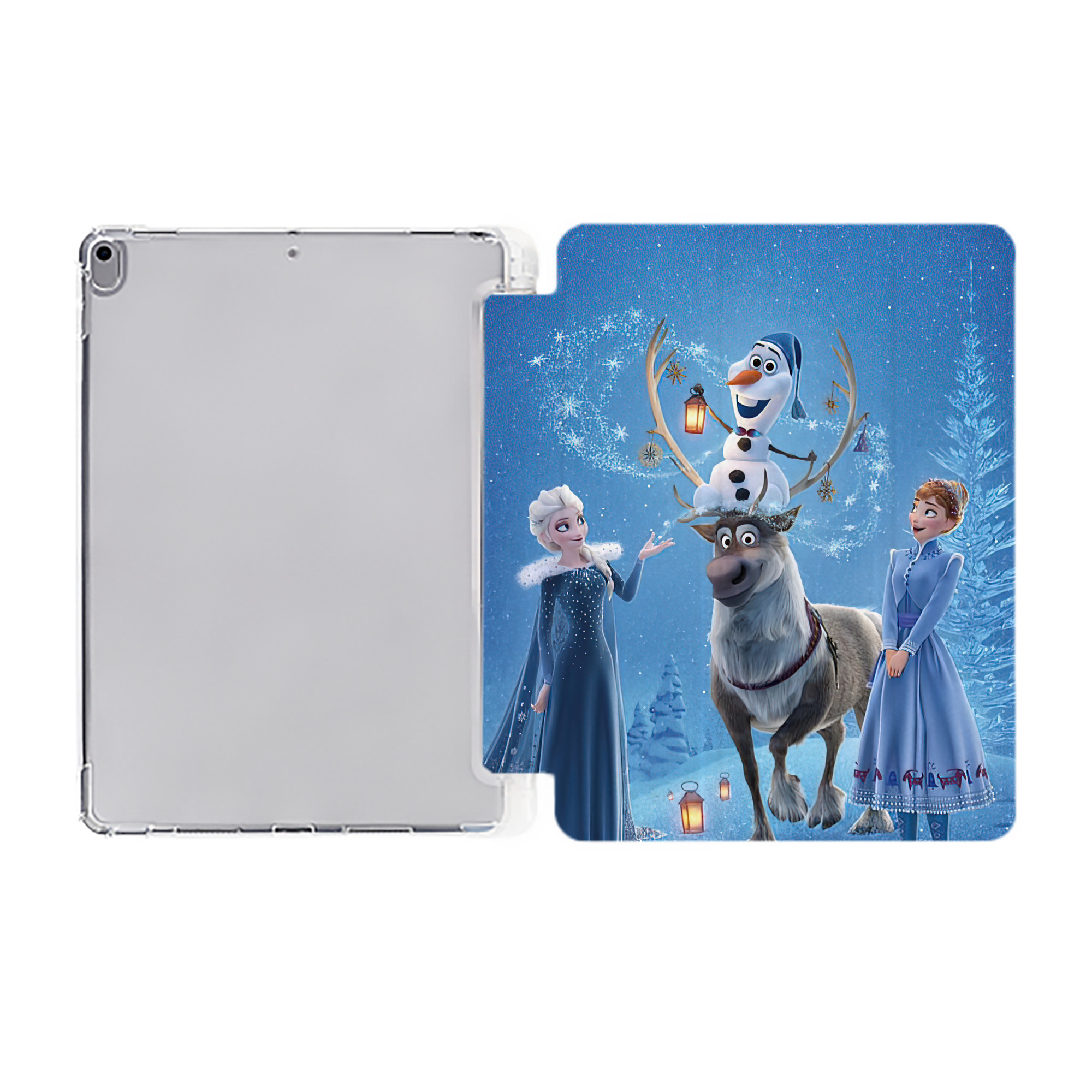 （画像用） アナと雪の女王 アンナ エルサ Frozen Anna Elsa IPad ケース ペン収納付き 三つ折りスタンド PUレザー×シリコン 対応機種9.5/10.5/10.9インチ